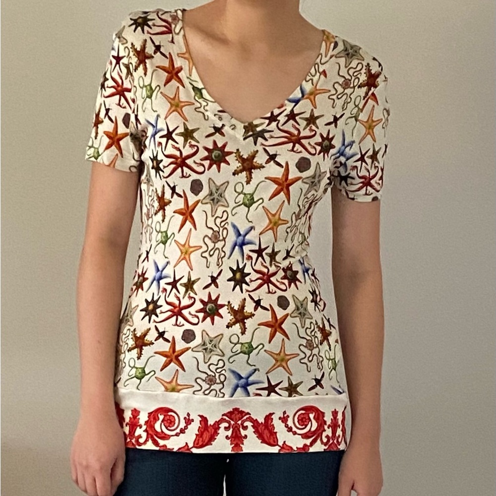 Gianni Versace Printed Top, excellent condition, made in Italy.